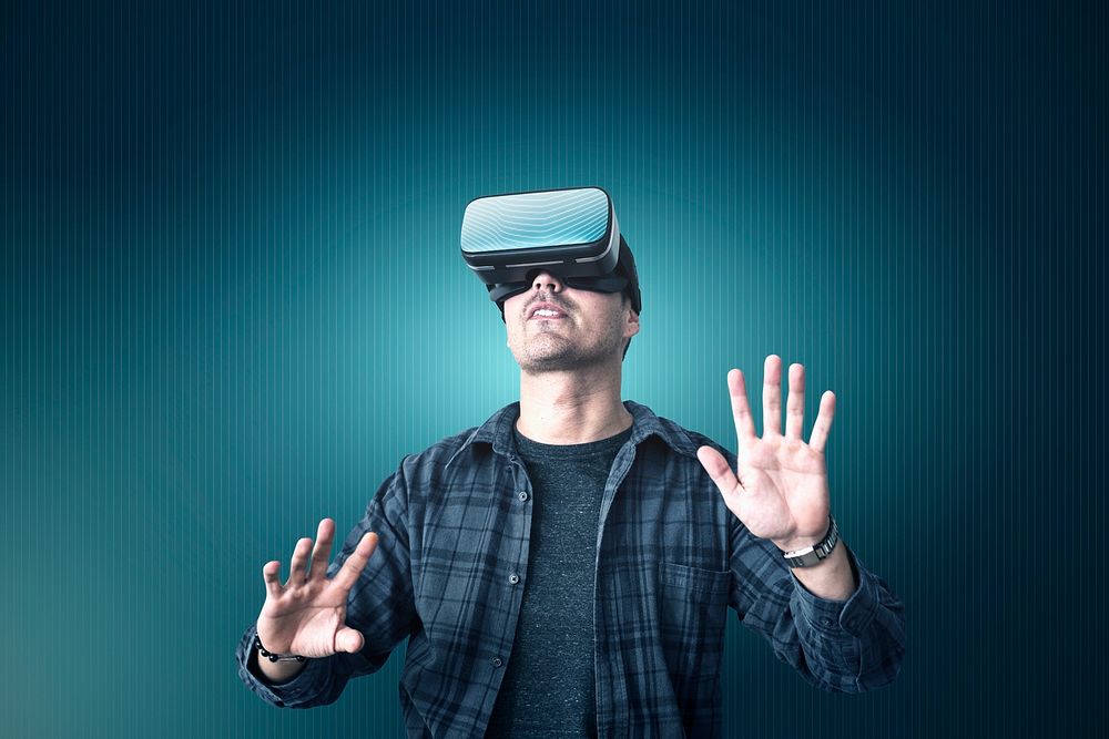Man enjoying a VR experience