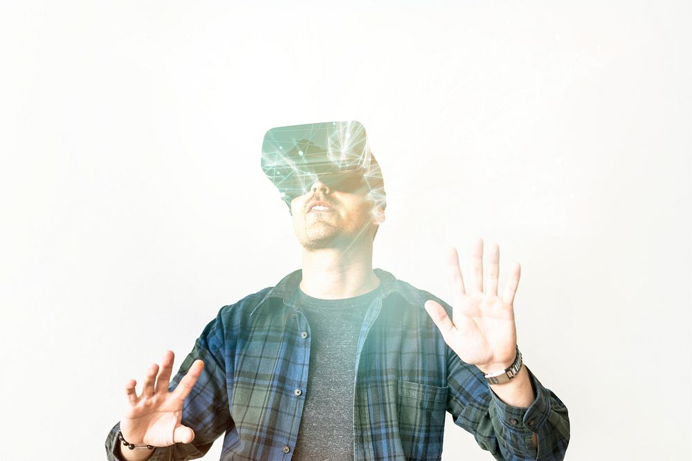 Man enjoying a VR headset