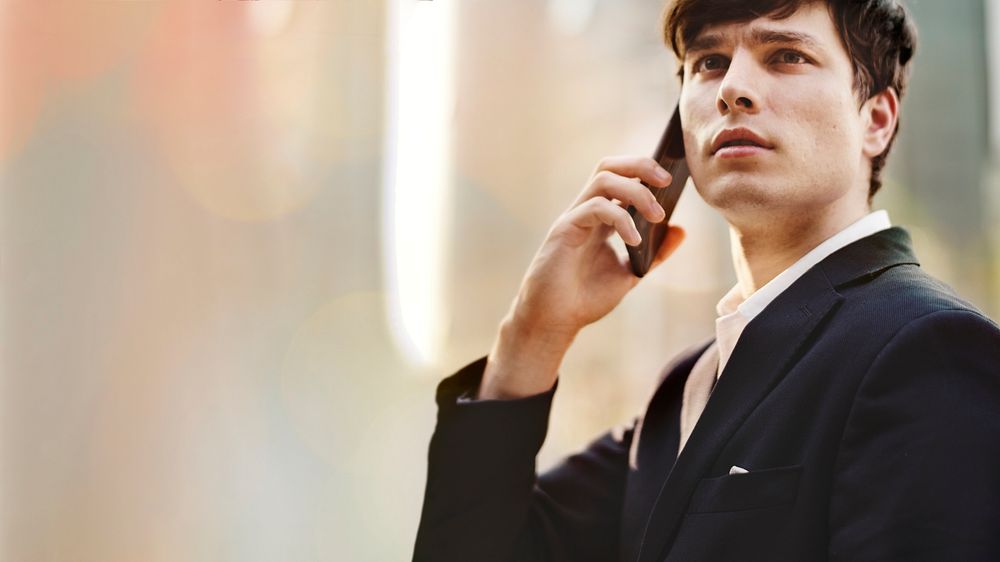 Businessman talking on the phone