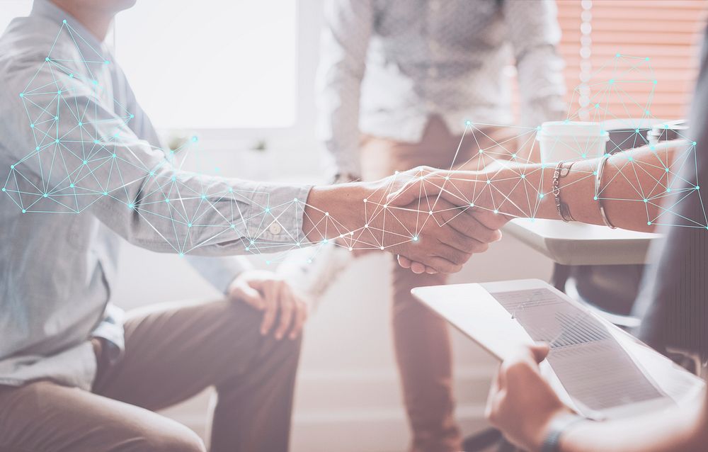 Business people shaking hands for greeting