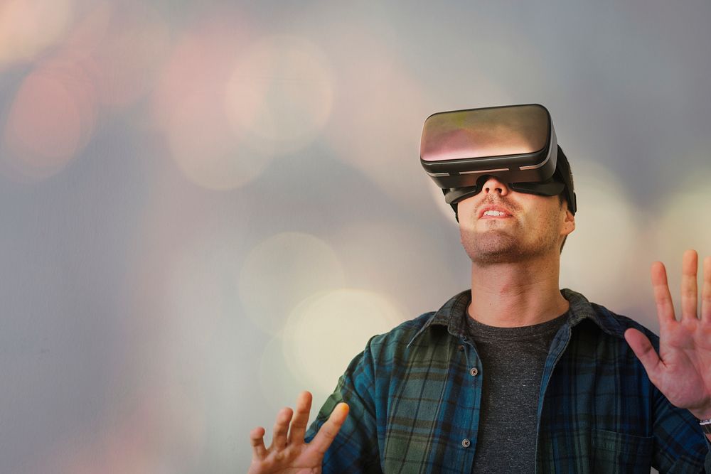Man enjoying a VR headset