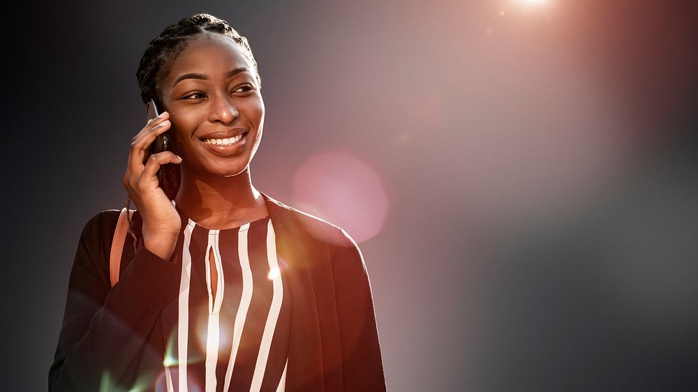 Black woman talking on the phone