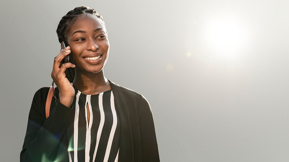 Black woman talking on the phone