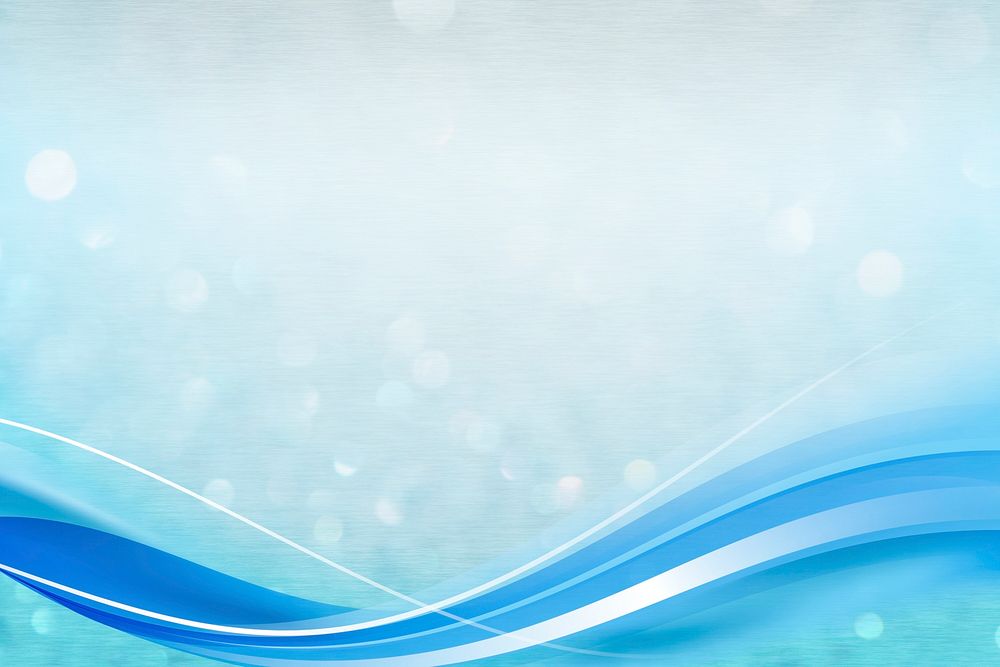 Blue curve frame template on a glittery background