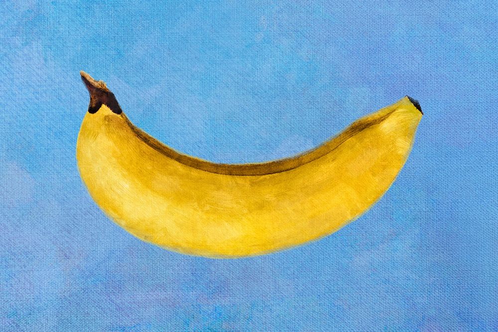 Hand drawn banana oil paint style design resource