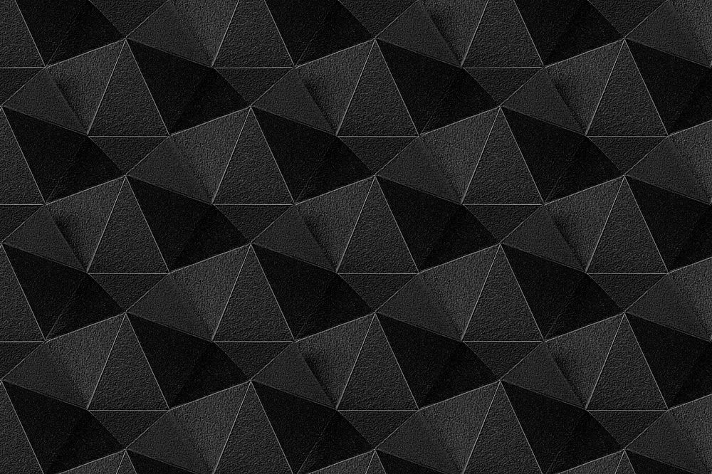 3D black paper craft heptagonal patterned background