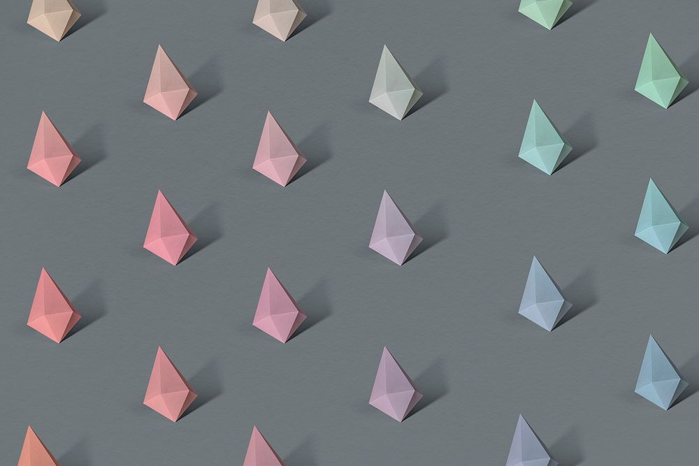 Colorful paper craft diamond shape patterned background