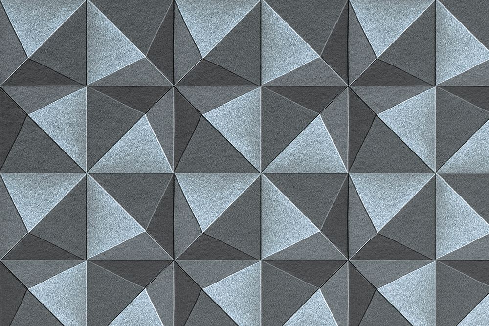 3D blue and gray paper craft pentahedron patterned background