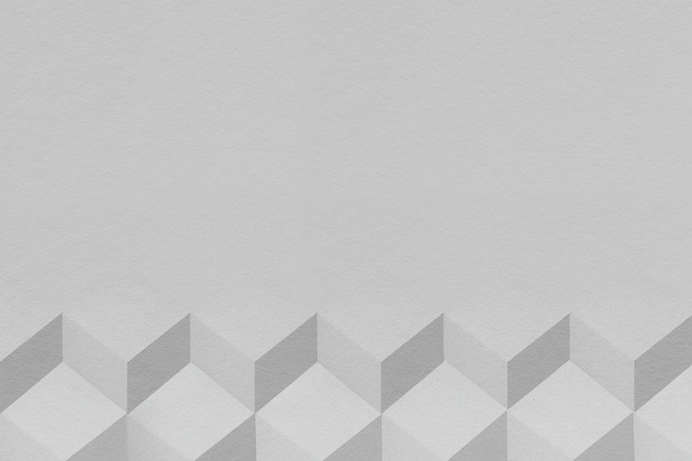 3D gray paper craft cubic patterned background