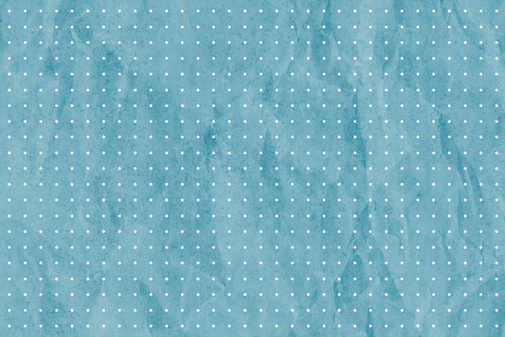 Crumpled blue dots paper textured background