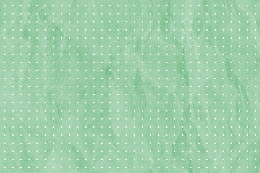 Crumpled green dots paper textured background