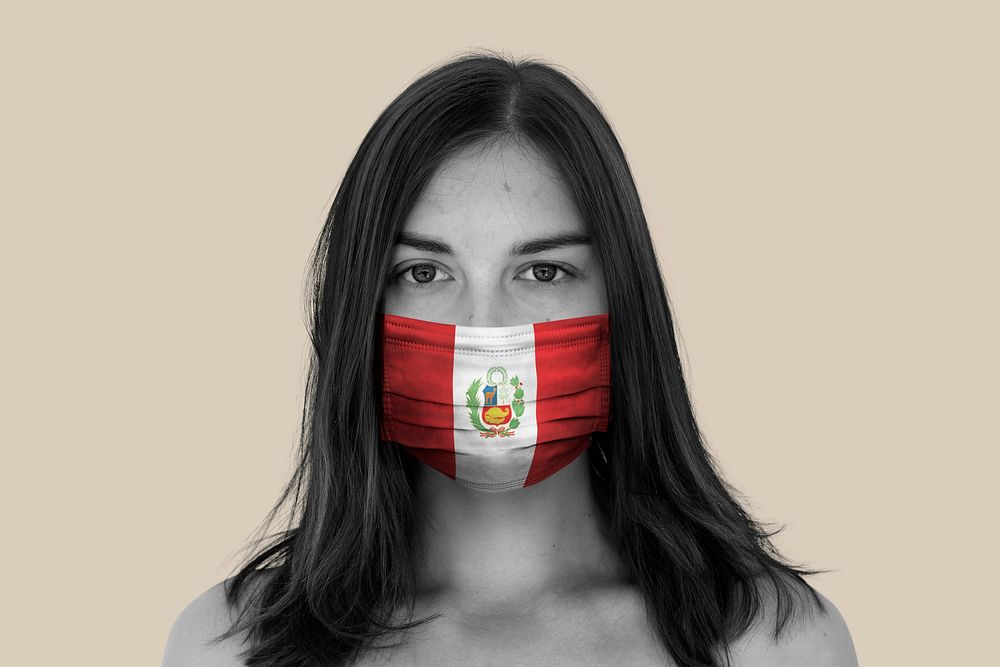 Peruvian woman wearing a face mask during coronavirus pandemic