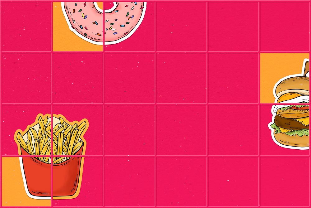 Hand drawn fast food background design resource