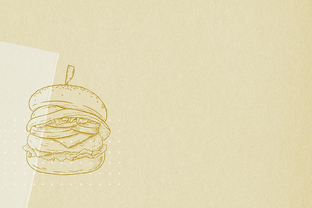 Decorative hamburger on beige design background