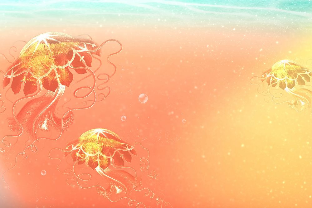 Floating jellyfish patterned background