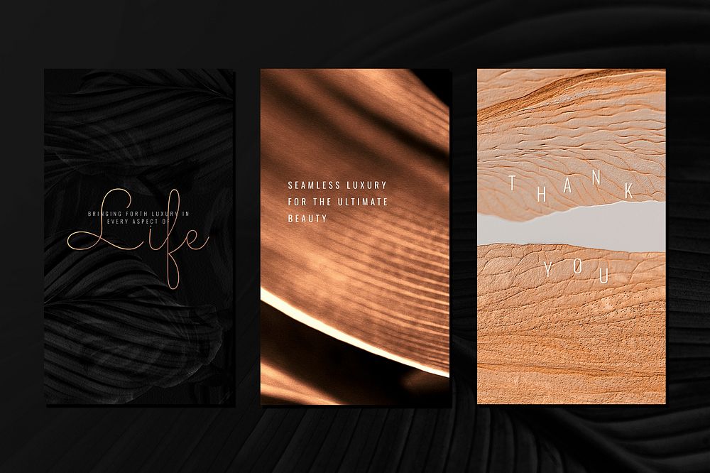 Luxurious branding on a leaf background collection design resource 