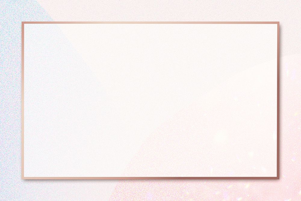 Rose gold psd rectangular frame abstract pastel illustration