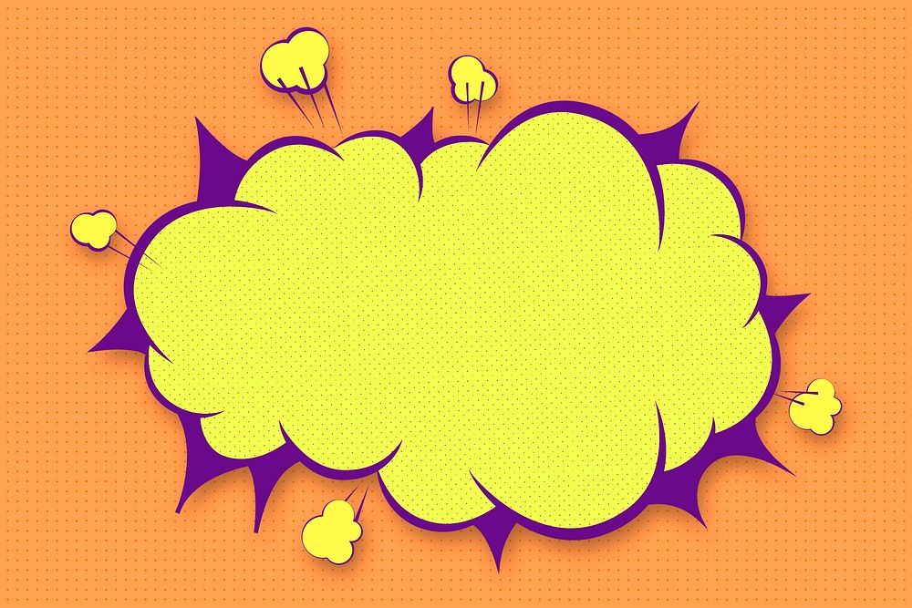 Yellow cartoon effect speech bubble design resource