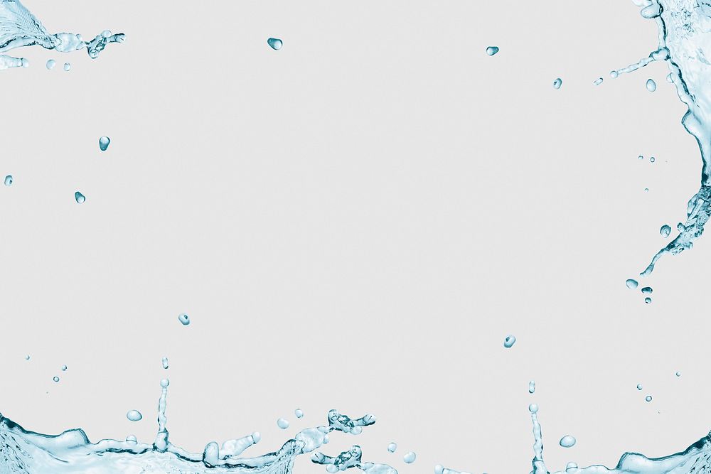 Water splashing frame on a gray background design resource 