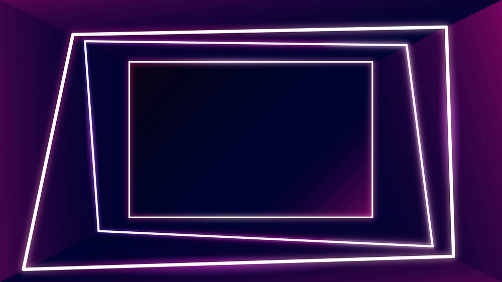 Glowing pink neon frame on a dark background vector