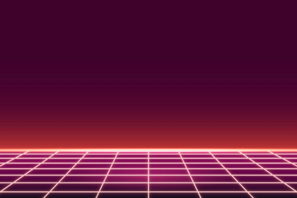 Metaverse background, red grid neon patterned vector