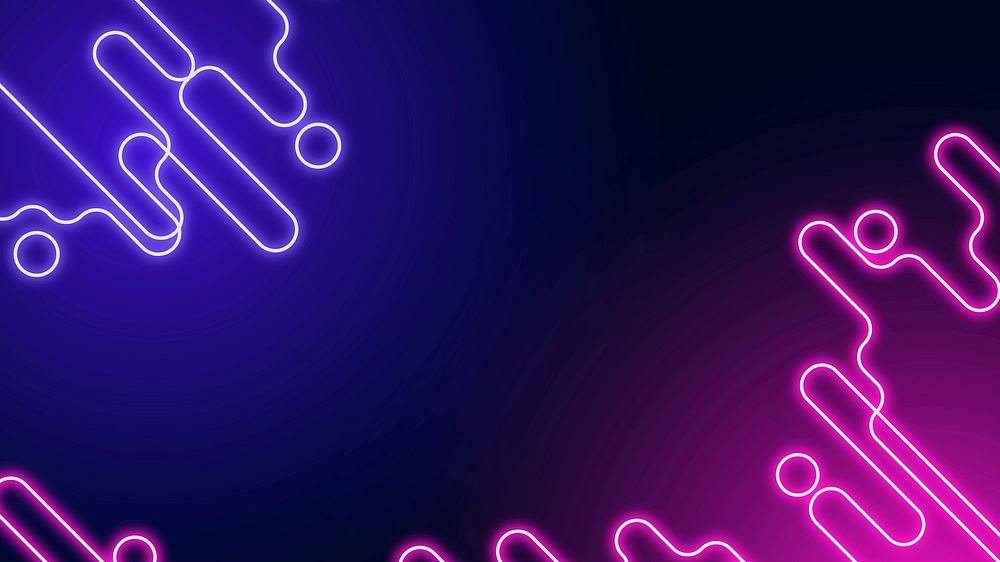 Neon abstract border on a dark purple blog banner template vector