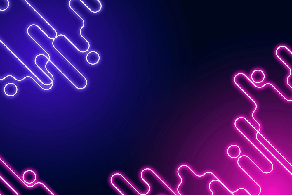 Neon abstract border on a dark purple background vector