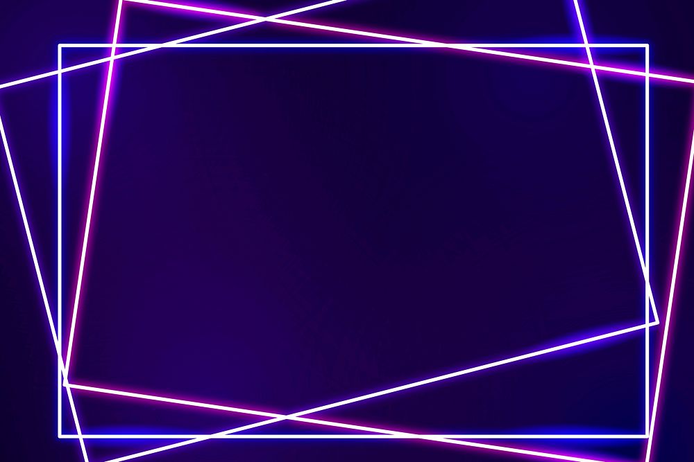 Pink neon frame on a dark purple background vector