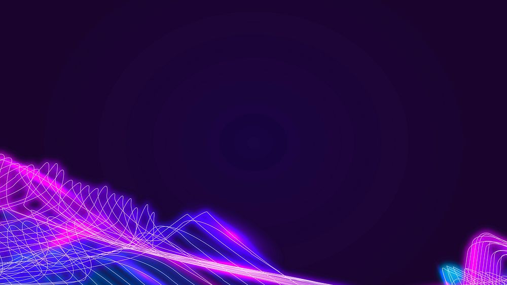 Neon synthwave  border on a dark purple blog banner template vector