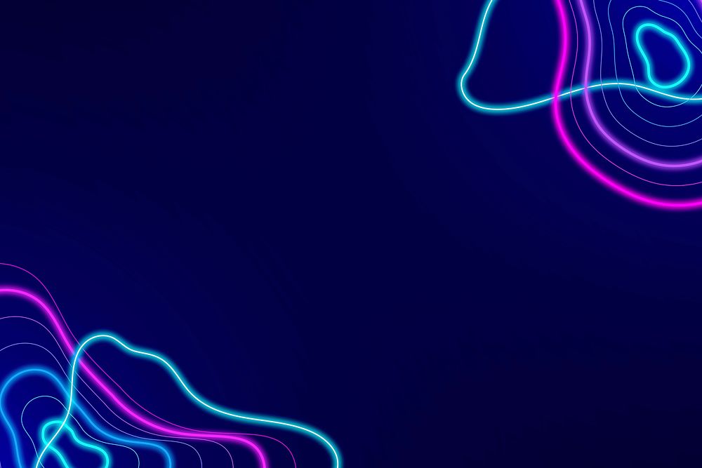 Neon abstract border on a dark blue background vector