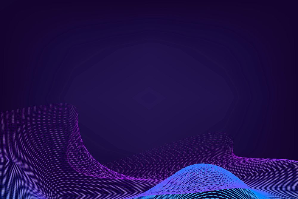 Blue neon synthewave patterned background vector