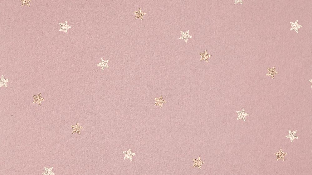 Gold star pattern on a pink background