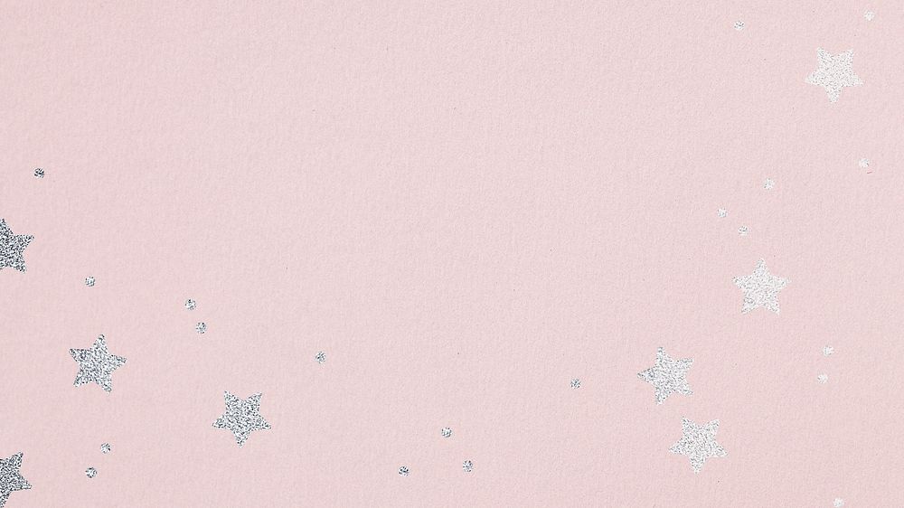 Pink background with silver stars pattern