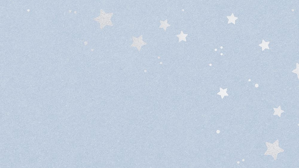 Light blue background with silver stars pattern