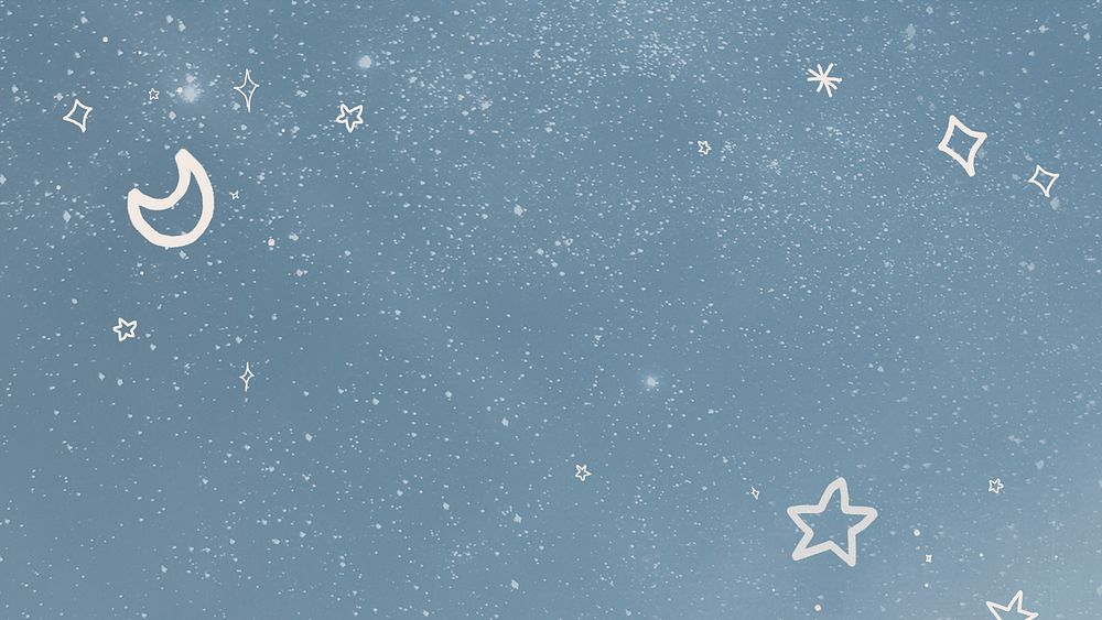 Moon and stars pattern on a starry background 