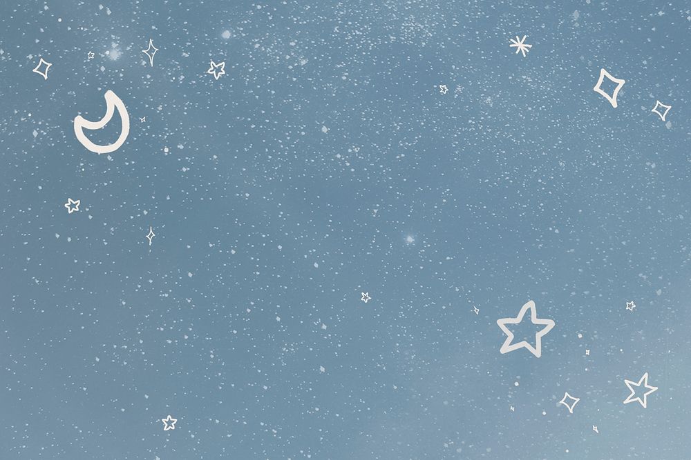 Moon and stars pattern on a starry background 