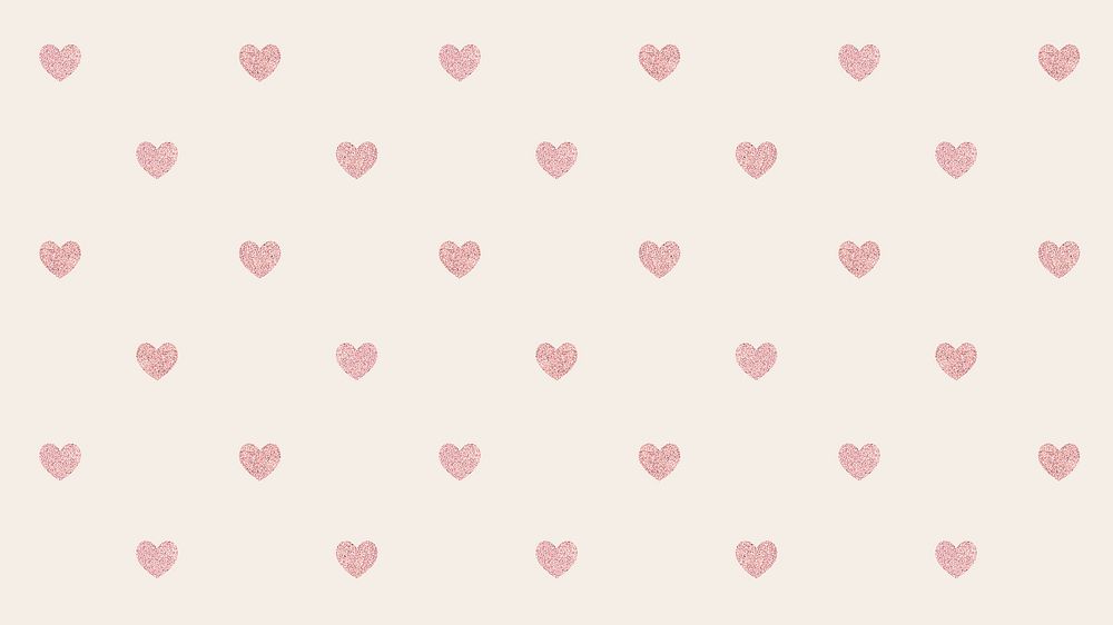 Seamless glittery pink hearts patterned background