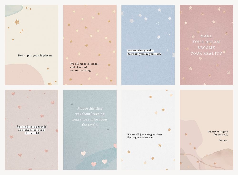 Pinterest template file, inspirational quote set
