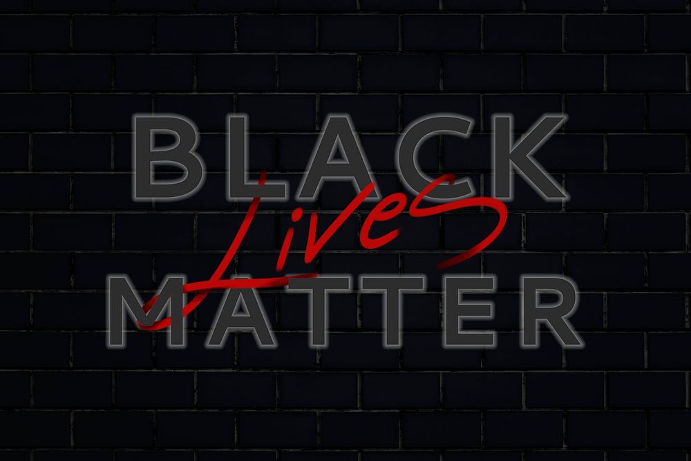 Black lives matter on a black background 