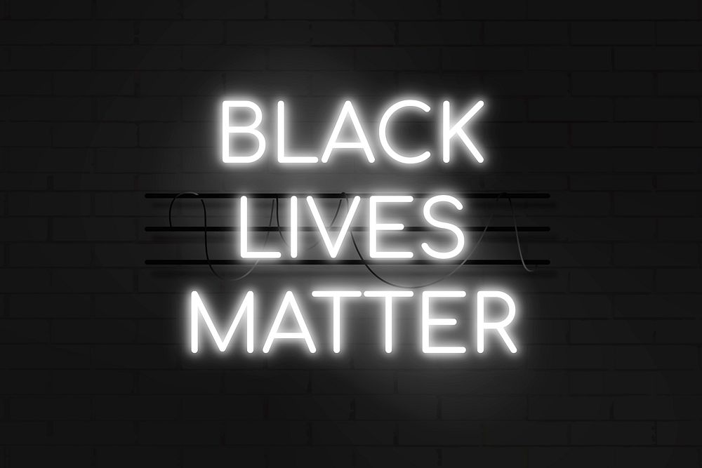 Neon black lives matter sign vector