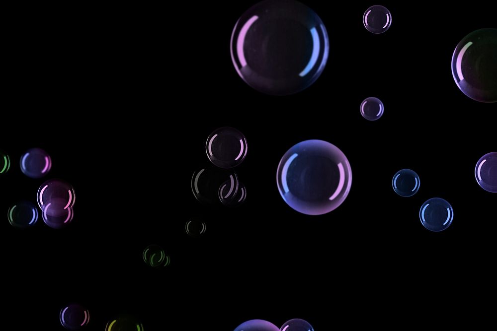 Psd bubble pattern black background