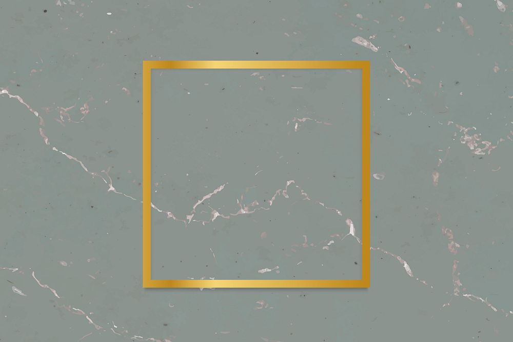Golden framed square on a marble textured vector