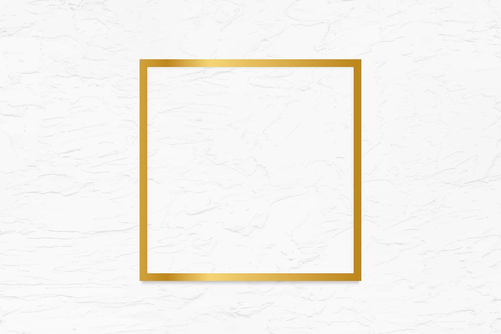 Golden framed square on a stucco wall textured vector