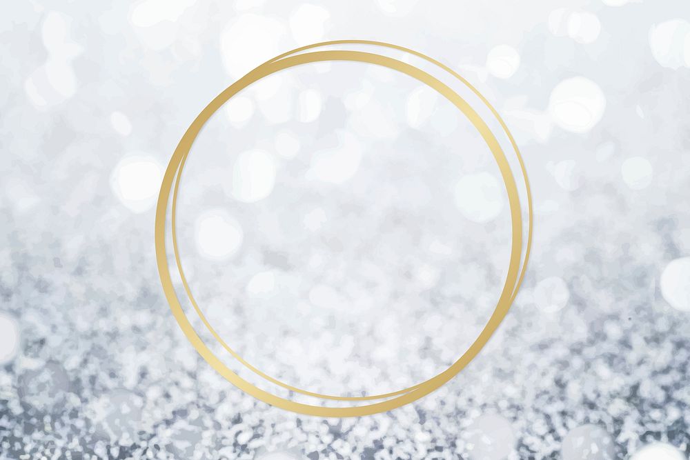 Golden framed circle on a glitter textured vector