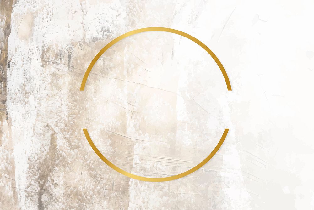 Golden framed circle on a grunge textured vector