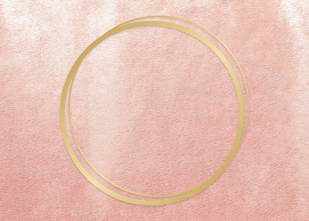 Gold round frame on a rose gold background illustration