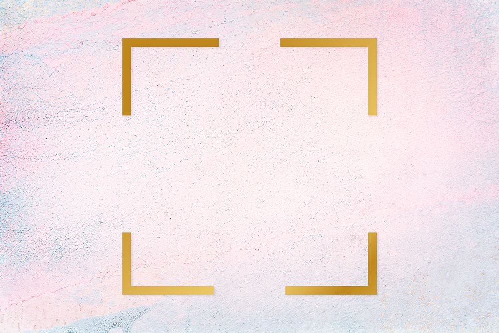 Gold square frame on a pastel concrete background