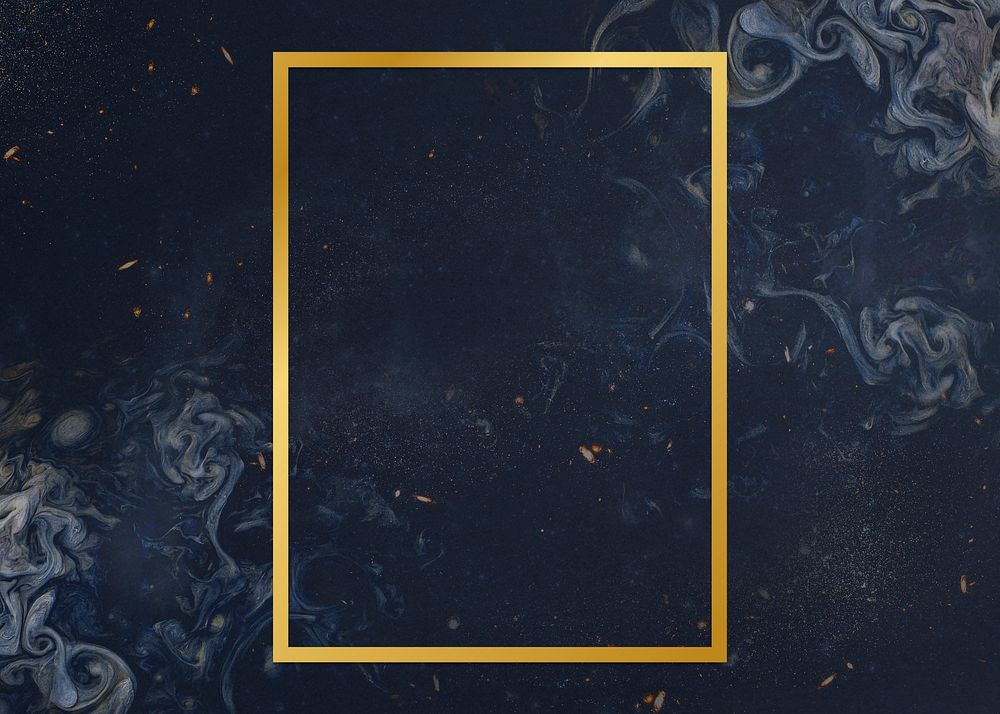 Gold rectangle frame on a universe | Premium PSD - rawpixel