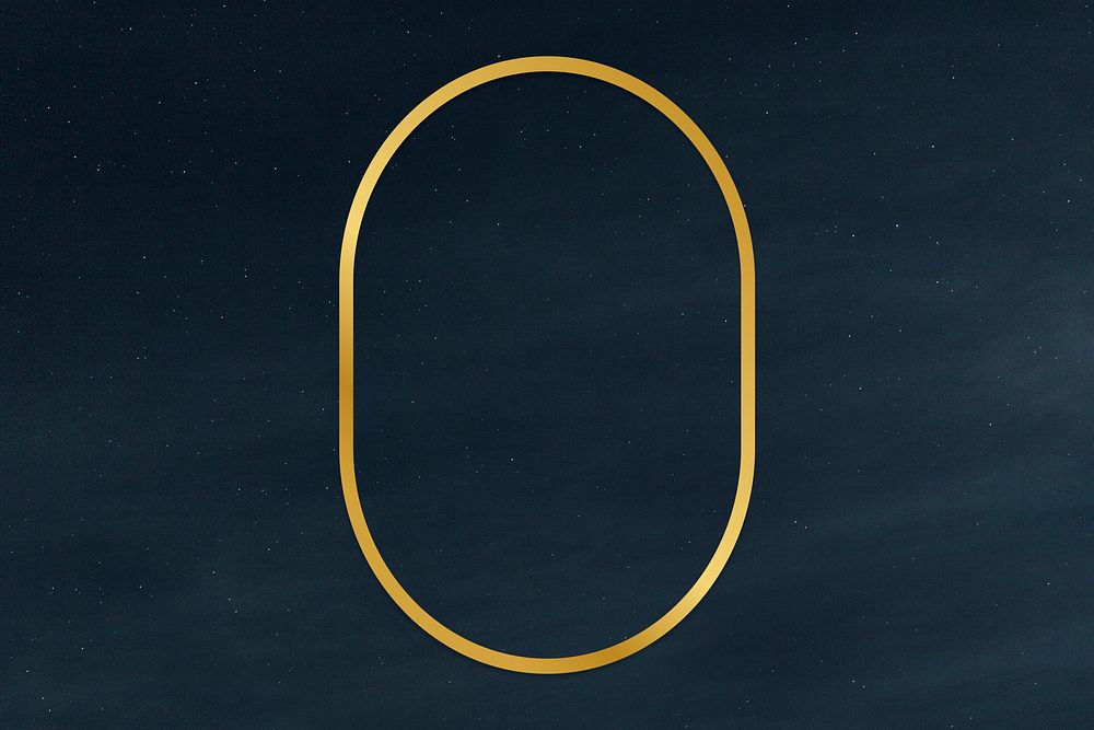 Gold oval frame on a clear night sky background