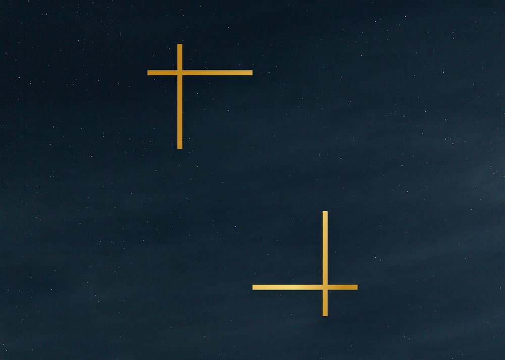 Gold frame on a clear night sky background